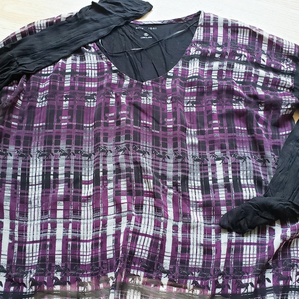 Eric and Lani Purple with Horses Blouse